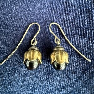 Lagos/Caviar 925/18k hematite Teardrop Earrings